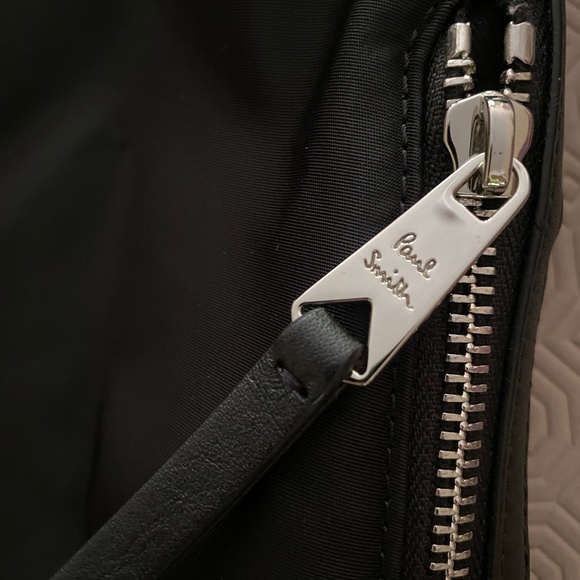 NWT PAUL SMITH 50th Anniversary Spaghetti Print Drawstring Backpack Black - Picture 8 of 13